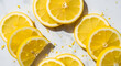 © Refined Art By Habib - Freshly sliced lemons on a clean white surface with zest and juice