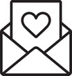 © Alamin - Open envelope with love letter heart line icon vector illustration
