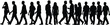 © Md Abu Saeid - Black silhouettes of people walking in various directions silhouettes, people, walking, black, white background, crowd, group, various poses, casual clothing, various, directions, collection, differen