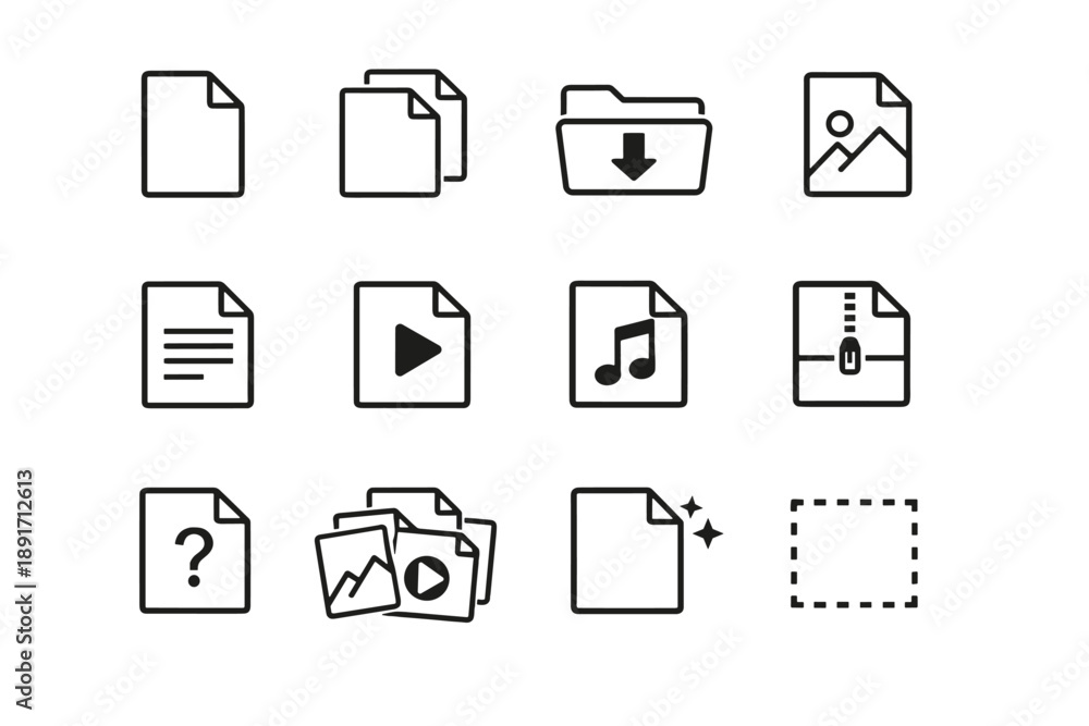 Simple generation generic file drop stack target vector outline bundle ...