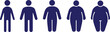 © Ammara - flat body people bule icon set vector illustration underweight normal overweight obese silhouette