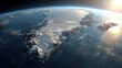 © ink drop - Satellite view of Greenland from space showing Arctic ice, geopolitics and global power tensions