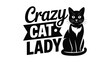 © zahra - Charming crazy cat lady graphic with a stylish black feline silhouette Vector