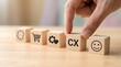 © Gambar - customer experience concept with wooden blocks