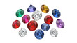 © Neil - Assorted precious gemstones display isolated on transparent background