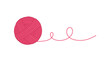 © Bartosz - Simple graphic of a large ball of pink yarn with a single loose thread curling away on a clean white background.