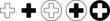 © Asia - Medical plus icons set featuring healthcare cross symbols in flat and line style, isolated on transparent background, hospital emergency aid sign illustration collection and group