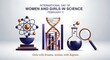 © Sikder - International day of women and girls in science illustration with science equipment