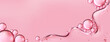 © klyaksun - Transparent gel serum liquid texture with round drops and bubbles on pink background, realistic vector. Hyaluronic acid, collagen or skincare cosmetic essence. Abstract beauty product close up
