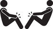 © RR Design - Two people with knee pain silhouette vector art