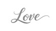 © MD HASAN - Grayscale handwritten love word in elegant cursive font isolated on transparent background transparent background
