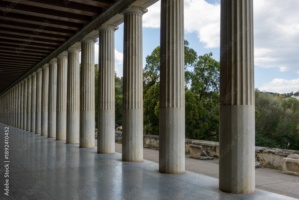 Ancient Greek Architecture of Stoa of Attalos in Athens Greece ...