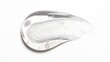 © Tech - Transparent skincare gel smear droplet isolated on white background minimalist beauty concept