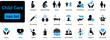 © Md. Tuhin Molla - Child Care icon set. Family Care icon set Contains parents, mother, father, children, baby, grandparents and household icons. Solid vector icon set.