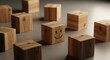 © Md Mizanur Rahman - Wooden blocks with one smiling face on gray surface