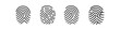 © Passatic - Collection of four distinct fingerprint icons in a minimalist black and white line art style
