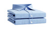 © Alifa - Stack of folded light blue dress shirts with white buttons