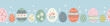 © TALVA - Cute hand drawn easter eggs horizontal seamless pattern, fun easter decoration, great for banners, wallpapers, cards - vector design