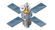© Naima - Illustration of a satellite with solar panels and antennas against a white background.