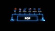 ©                  M.G - Neon flowchart with business concepts and person connected to money bag skill vision