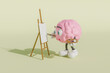 © Rendara Studio - 3D brain painting canvas creativity with palette