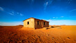 © adomon - A bleak landscape with a hut in the desert