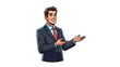 © niken - Businessman presenting with open hands gesture.