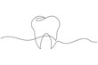 © AbdulMannan - Tooth continuous one line drawing minimalist dental vector, perfect for dental clinic branding, minimalist logos, and healthcare vector designs.