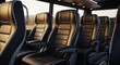 © SarminArt - Interior view of a modern passenger bus with comfortable leather seating