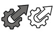 © Sima - Gear and arrow growth concept icons representing industrial progress and efficiency
