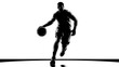 © Izzat - Basketball Silhouette: A dynamic silhouette of a basketball player dribbling, capturing the essence of agility, power, and the thrill of the game.