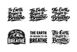 © Coosh448 - Lettering Variations Grid. The earth begins to breathe. Set lettering. harmonious lettering variations of the same emblematic concept, each with different