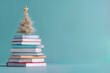 © filmanana - Promotion Sales Holiday Concept with Books and Mini Christmas Tree for Festive