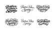 © Viacheslav - Harmonious Lettering Art. Positive Vibes Spring. Set lettering. harmonious lettering variations of the same emblematic concept, each with different artistic
