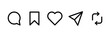 © Graphic design 125 - Set of outlined Instagram interaction icon collection.  Like, comment, share, repost symbol.