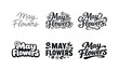© Viacheslav - May Floral Lettering Designs. May floral mood. Set lettering. harmonious lettering variations of the same emblematic concept, each with different artistic