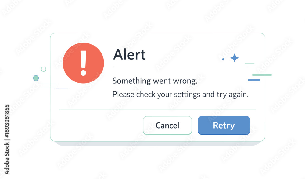 Minimalist Alert Interface. Digital alert interface concept. Clean pop ...