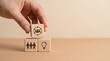 © Gambar - teamwork strategy concept with wooden blocks