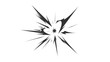 © Oleg - Abstract white background with black sharp explosion symbol forming compact comic style burst. Jagged impact lines radiating from the center, creating dynamic energy effect, suitable for action.