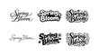 © Viacheslav - Spring Calligraphy Variations. Spring Bloom Calligraphy. Set lettering. harmonious lettering variations of the same emblematic concept, each with different