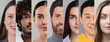 © New Africa - People of different ages and races. Collage with photos on light grey background. Equality and diversity