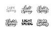 © Coosh448 - Spring Typography Variations. Light Spring Typography. Set lettering. harmonious lettering variations of the same emblematic concept, each with different