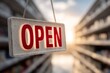 © Malika - Bright Open Sign in a Store with Empty Shelves in Background