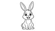 © Jim - Easter bunny rabbit, Sitting rabbit vector, Rabbit outline character, Children's Easter Animal Art