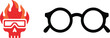 © Mohammad - Skull with fire and glasses icons set for danger style vision and edgy graphic design concepts