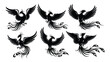 © BIPUL - Collection of stylized phoenix silhouettes Vector