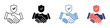 © Muhammad - Secure business partnership agreement icon set showcasing trust, protection, and verified deal completion for reliable service and insured transactions and cooperation