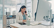 © SparkPix/peopleimages.com - Phone call, computer and businesswoman in office with communication for finance deal with client. Technology, contact and financial advisor on mobile discussion for investment proposal in workplace.