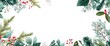 © morepiixel - A festive floral border featuring various green leaves and red berries, perfect for seasonal decorations or greeting cards.