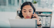 © SparkPix/peopleimages.com - Phone call, documents and businesswoman in office with communication for finance deal with client. Paperwork, contact and financial advisor on mobile discussion for investment proposal in workplace.